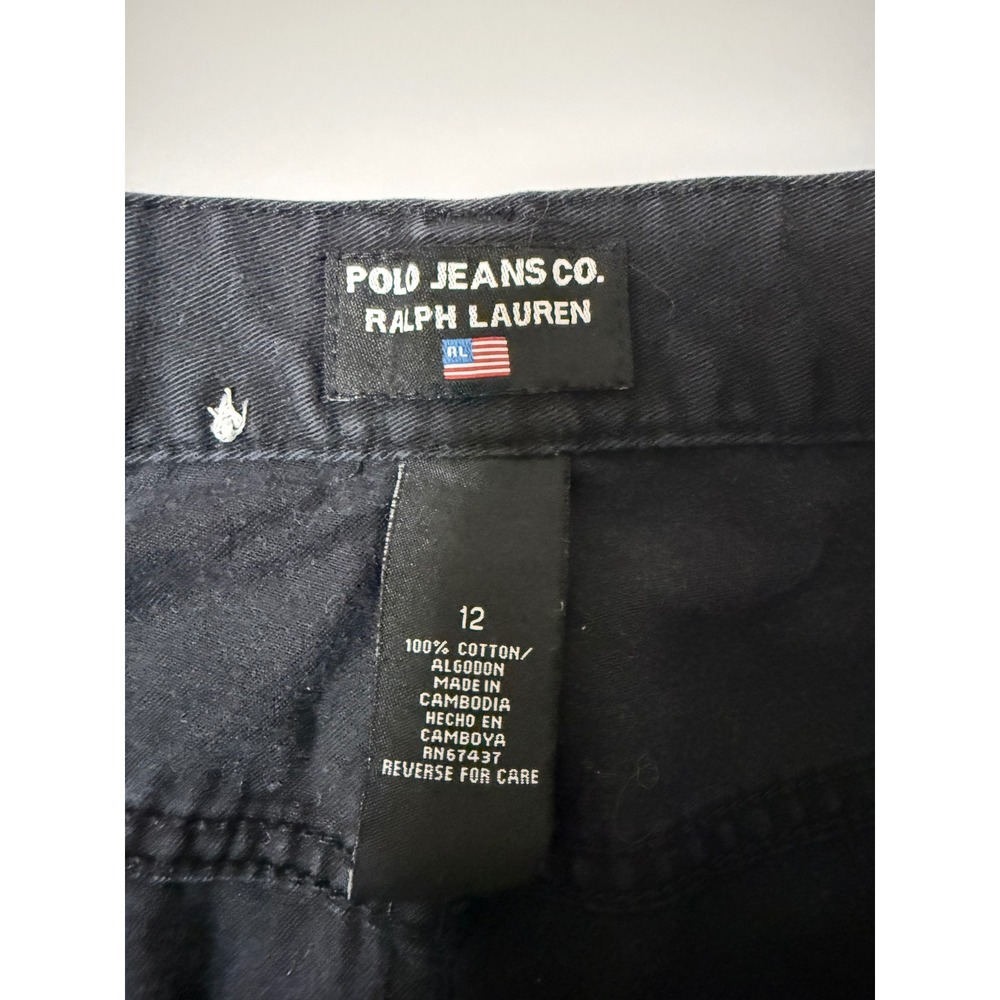 Polo Jeans Co Ralph Lauren Womens Black Straight Leg Cotton Denim Pants Size 12
